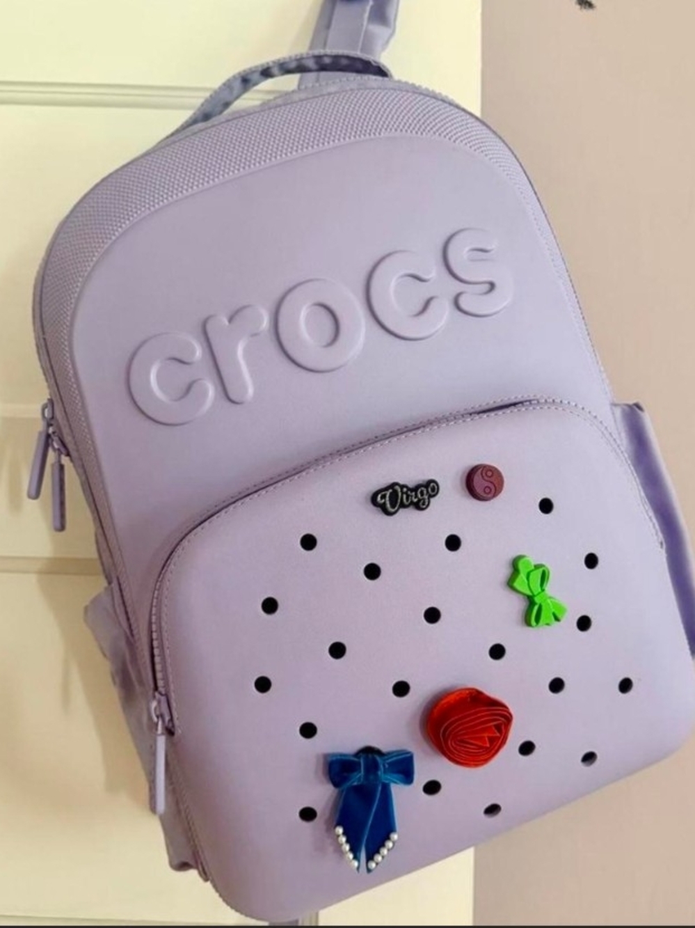 Crocs Kids Lavender Backpack with Jibbitz Charm Pocket